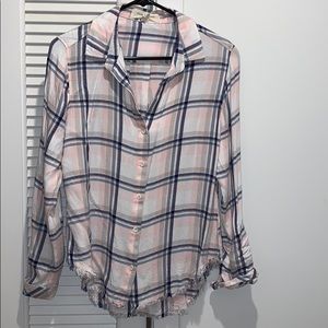 Plaid long sleeve top
